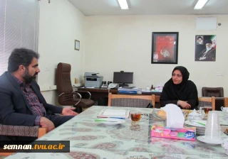 نشست دکتر محجوب  ریاست آموزشکده فنی و حرفه ای سمنان با ریاست دانشگاه پیام نور استان سمنان