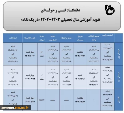 تقویم آموزشی سال تحصیلی 1403-1402